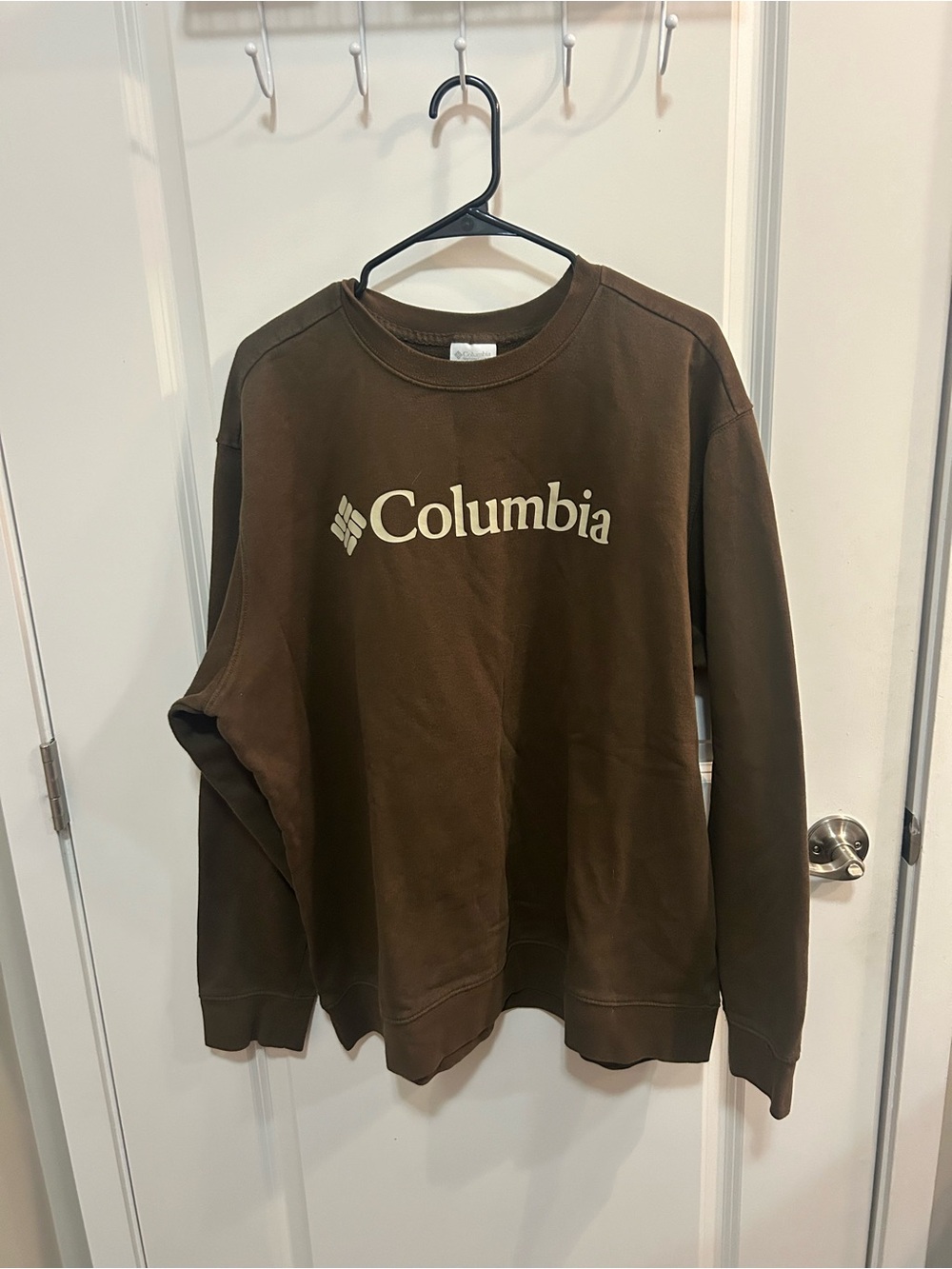 Columbia Brown Logo Crewneck Women’s Sweatshirt XL Graphic Streetwear Casual